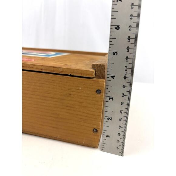 VTG Pepsi-Cola Crate Wooden Advertising Box Wood Lid Bottle Drink Sliding Lid - Picture 5 of 16